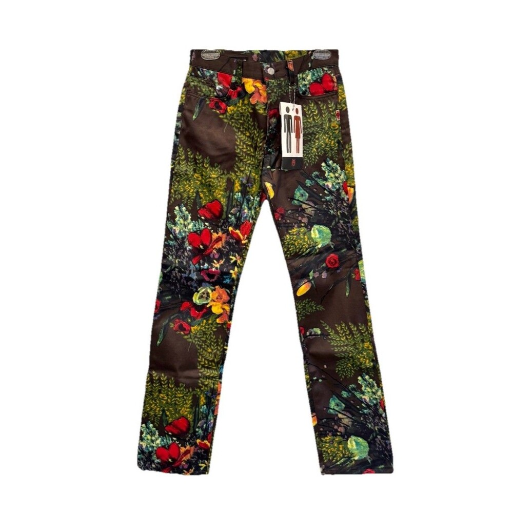 90s Jean Paul Gaultier JPG JEAN'S Satin Brown Floral Pants RARE NEW WITH TAG 28 - Picture 3 of 16
